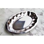 Göksan Mutfak Dilimli Kayık Servis Sunum Salata Tabağı Çelik Paslanmaz 28X18 cm - 1 Adet