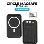 Gökshop Cırcle 10000 Mah Magsafe Power Bank 3in1 Kablolu - Siyah