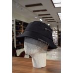 Göksu Şapka Kancalı Siyah Unisex Keten Bucket Şapka Kova Balıkçı Şapka Pamuk - Standart - Antrasit - Siyah