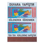 Göktuğ Hediyelik Türkiye Iller Ve Bölgeler Haritası 100X40CM Folyo Baskı Özel Kesim