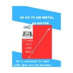GÖKTULPAR 20 CC UZATMALI ENJEKTÖR 70 CM 14G 12 Lİ İĞNE ÇELİK HENKE