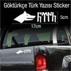 Göktürk Göktürkçe Türk Yazılı Kurt Transfer Sticker Gri