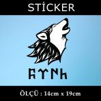 Göktürk Kurt Sticker 2 Adet