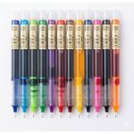 Gökyüzü Işığı 12 Adet Hızlı Kuruyan Nötr Renk Tükenmez Kalem - 0.5mm Iğne Uçlu - Çok Renkli