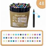 Gökyüzü Işığı 48LI Çok Renkli Akrilik Marker Kalem Seti - Capybara Desenli 132 mm Boyutunda