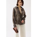 Gökyüzü Moda Leopar Desen Gömlek