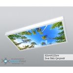 Gökyüzü Panel 60 x 120 Gökyüzü Panel Avize, 106WATT Led, Sıva Üstü, Kolay Montaj LED Panel, Orman Avize - Beyaz
