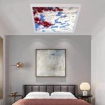 Gökyüzü Panel 60WATT Yatak Odası Ledli AVIZE-60 cm x 60 cm Kare Aydınlatma- Tavana Yapışık Model-Kolay Montaj Avize - Beyaz - 1