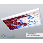 Gökyüzü Panel 60X120 Gökyüzü Panel Avize, 106WATT Led, Sıva Üstü, Kolay Montaj LED Panel, Kırmızı Ağaç Avize - Beyaz
