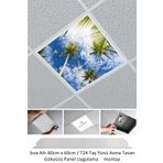 Gökyüzü Panel Asma Tavan-60Cmx60cm-Sıva Altı-54W-6500K-Beyaz-Led Panel-Led Armatür- 60X60 Taş Yünü Asma Tavan Ledi