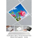 Gökyüzü Panel Asma Tavan-60Cmx60cm-Sıva Altı-54W-6500K-Beyaz-Led Panel-Led Armatür-Taş Yünü Asma Tavan-Hastane Led