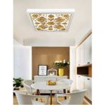 Gökyüzü Panel Bakır Yapraklar Avize, 60 x 60 Modern Kare, LED Avize, 6400K-BEYAZ Işık, LED Panel, Ev Avize, - 1