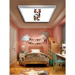 Gökyüzü Panel Baykuş, Genç Odası Avize-30Cmx30cm Kare-24Watt Led-6500 K(Beyaz)-15-20M2 Alan Homojen Aydınlatma-