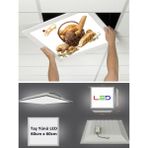 Gökyüzü Panel Fırın, 60 x 60 Taş Yünü Asma Tavan LED PANEL-60W-LED Sıva Altı-Logo Panel Aydınlatma, LED Armatür - Beyaz - 1
