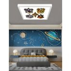 Gökyüzü Panel Harry Potter Logo Avize, 60X60 Kare Modern Çocuk Odası Avize, 60WATT, LED Işık, Tavan Lambası, Yeni - Beyaz