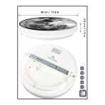 Gökyüzü Panel Moon Led Aplik, 30Cm Çap, Led 25 Watt, Modern Aplik, Duvar Aplik, Yatak Odası Aplik, Duvar Lambası