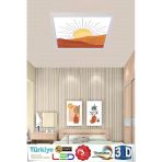 Gökyüzü Panel Pastel Art Desenli Tavan Armatürü 54W Led Aydınlatma Hd Avize 60Cmx60cm