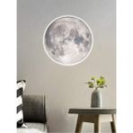Gökyüzü Panel Salon Aplik-Moon LED APLIK,30 cm Çap, LED 25WATT Modern Duvar Aplik Yatak Odası Aplik Duvar Lambası - Beyaz - 1