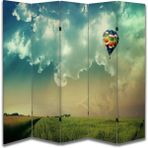 Gökyüzü Temalı Özel Tasarım Paravan Room Divider 180 x 200 cm - Renkli