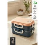 GOLCIA Çift Katlı Sızdırmaz Paslanmaz Çelik Beslenme Kabı - İndigo - Lacivert - 850 ml