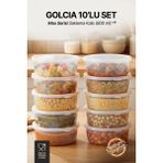 GOLCIA Max 800 ml Mikrodalgaya ve Derin Dondurucuya Uygun Yıkanabilir 10'lu Saklama Kabı Seti - Şeffaf