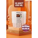 GOLCIA Midi 220 ml Mikrodalgaya ve Derin Dondurucuya Uygun Yıkanabilir 10'lu Saklama Kabı Seti