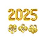 Gold 2025 Balonları 18'Li Paket Yılbaşı Gecesi Parti Malzemeleri Için Mutlu Yıllar Balonları Süsü