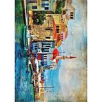 Gold Akdenizde Sahil Kasabası 1000 Parça Puzzle
