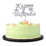 Gold Bazaar Kızım 1 Yaşında Ilk Yaş Doğum Günü Partisi Pleksi Pasta Süsü Gümüş Renk (4764)