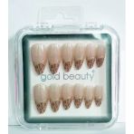 Gold Beauty Kedi Gözü Takma Tırnak 12 Li Ep-1527 - 26 Ten Ucu Desenli