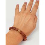 Gold Beril Taşlı Rudraksha Tohum Unisex Bileklik 8mm