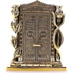 Gold Biblo 25 Cm Gül Kabe Kapısı Allah Muhammed Yazılı Polyester Üzerine Metal Kaplama Biblo