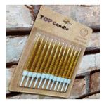 GOLD BIRTHDAY CANDLE VIP PARLAK GOLD METALİK SİMLİ GOLD PASTA MUMU 12 ADET GOLD DOĞUM GÜNÜ MUMU