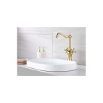 Gold Çanak Lavabo Bataryası Altın Çanak Lavabo Musluğu Vintage Model Lavabo Armatürü
