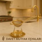 Gold Çay Süzgeci%100 Titanyum Kaplama Çap 6 cm Çay Süzgeci