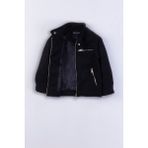 Gold Class Kidswear Cepli Fermuarlı Erkek Çocuk Süet Ceket - Siyah - 2 - 3 Yaş