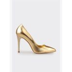 Gold Deri Kadın Stiletto