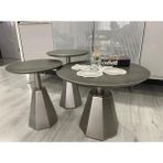 Gold Design Gümüş Eskitme 2 1 Set, Iki Yan Sehpa ve Bir Büyük Orta Sehpadan Oluşan Zigon - RENK