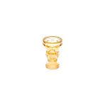 Gold Detaylı Amber Kristal Cam Şamdan Mumluk (Tekli)