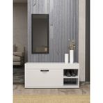Gold Falez Ayakkabılık Çok Amaçlı Kapaklı Dolabı 90 cm Modern Ayakkabı Dolabı Raflı Organizer 189 Beyaz