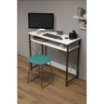 Gold Falez Çalışma Masası Bilgisayar Laptop Ofis Masası Okul Ev Beyaz