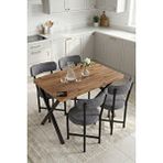 Gold Falez Mutfak Masası 4 Sandalyeli Set 110x70 Cm Modern Bahçe Cafe Masa Takımı 4 Kişilik Tedy 9881 Anstrasit Gri