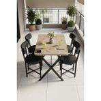 Gold Falez Mutfak Masası 4 Sandalyeli Set 110X70 cm Modern Bahçe Cafe Masa Takımı 4 Kişilik Tedy 9883 Anstrasit