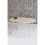 Gold Falez Orta Sehpa Elips Gold Krem Tel