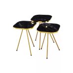Gold Falez Zigon Sehpa 34*34 Altın Bendir