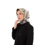 Gold Flower Desen Twill İpek Eşarp