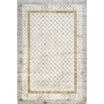 Gold Geometrik Pamuk Makinada Yıkanabilir Kaymaz Taban Dijital Makine Baskı Salon Halı-I-Nxs_Jadure-4727AG-300x400