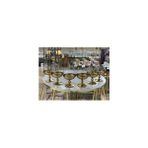 Gold Glass Bohemia Kristal Kahve Yanı Su Bardağı Ayaklı Gold 250 CC - Altın