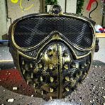 GOLD GOTİK PUNK MASKESİ CADILAR BAYRAMI KORKU MASKESİ HALLOWEEN MASK GOLD GOTİK PUNK GAZ MASKESİ