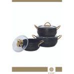 Gold Granit Döküm Güveç Tencere Set 6 Parça 16-18-20 cm E0023